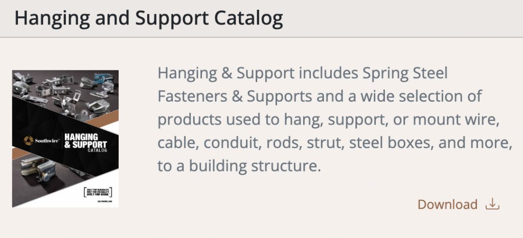Southwire Hanging Supports Catalogue