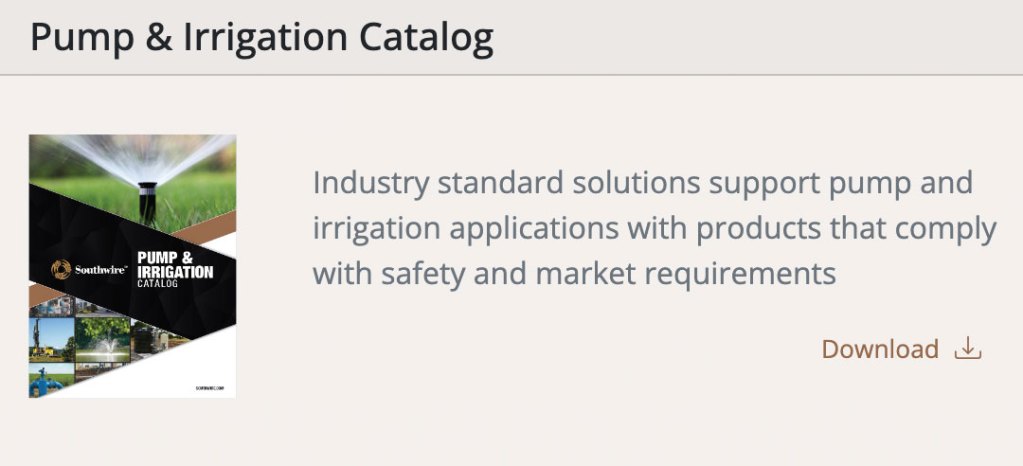 Southwire Pump and Irrigation Cable Catalogue